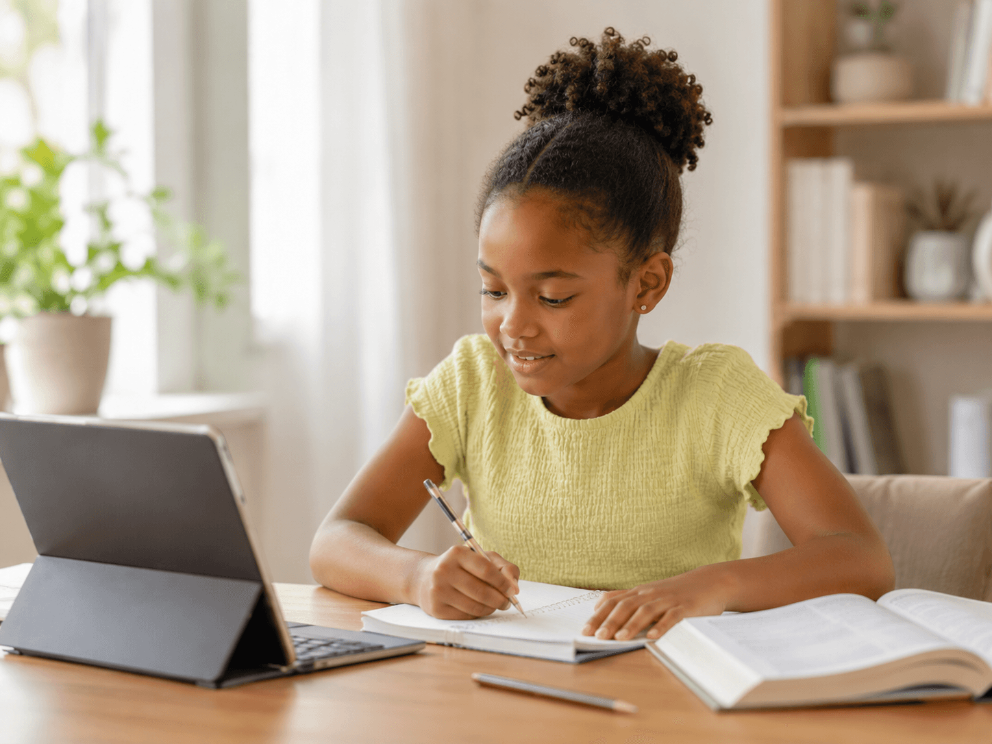 Family learning together with books and digital support