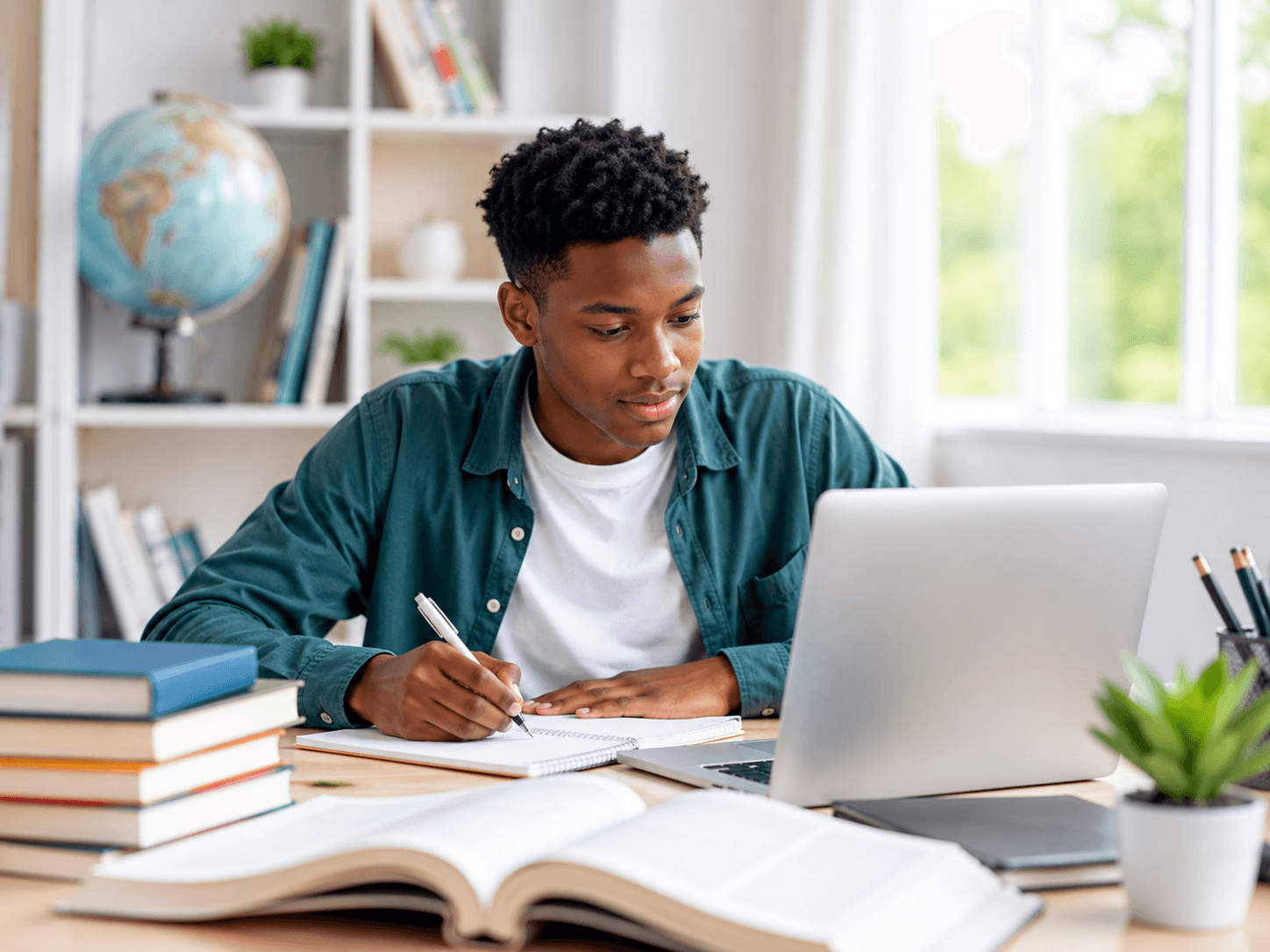 Student preparing for exams and future study